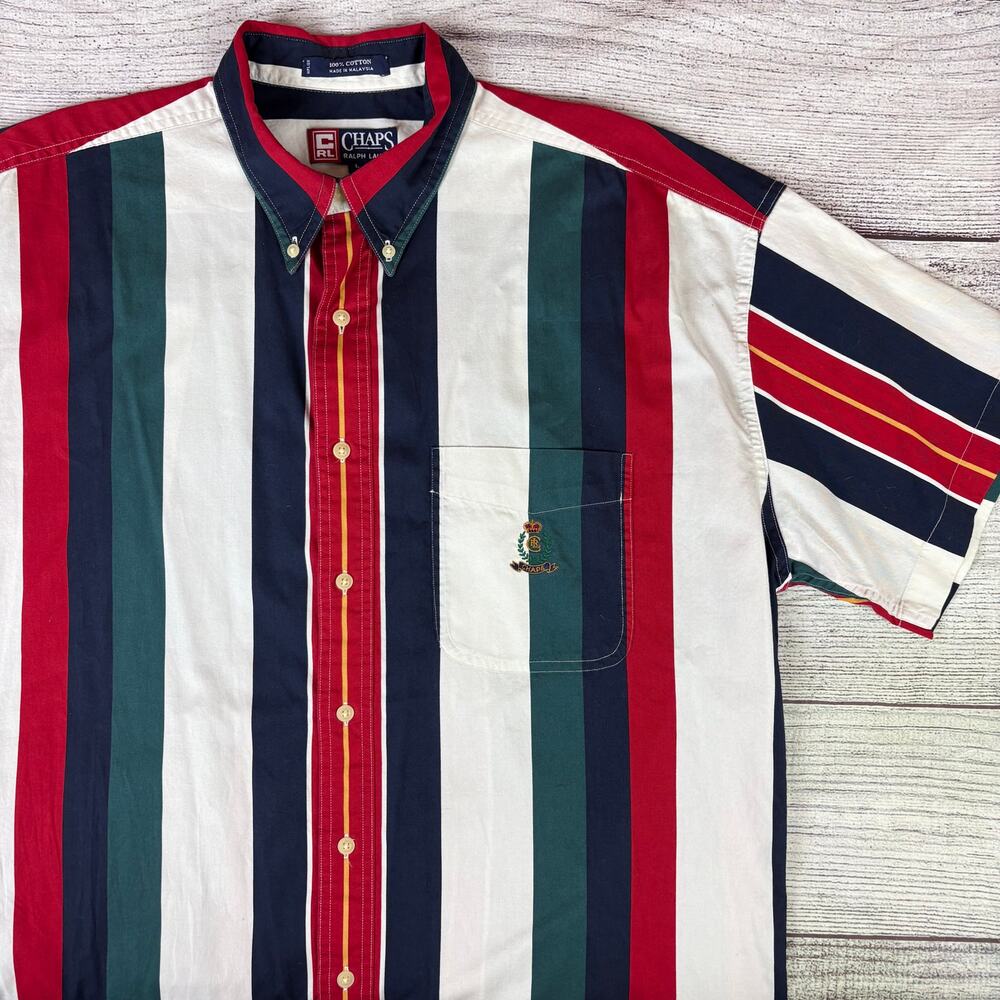 Vintage 1990s Chaps Ralph Lauren Striped Button Up Shirt